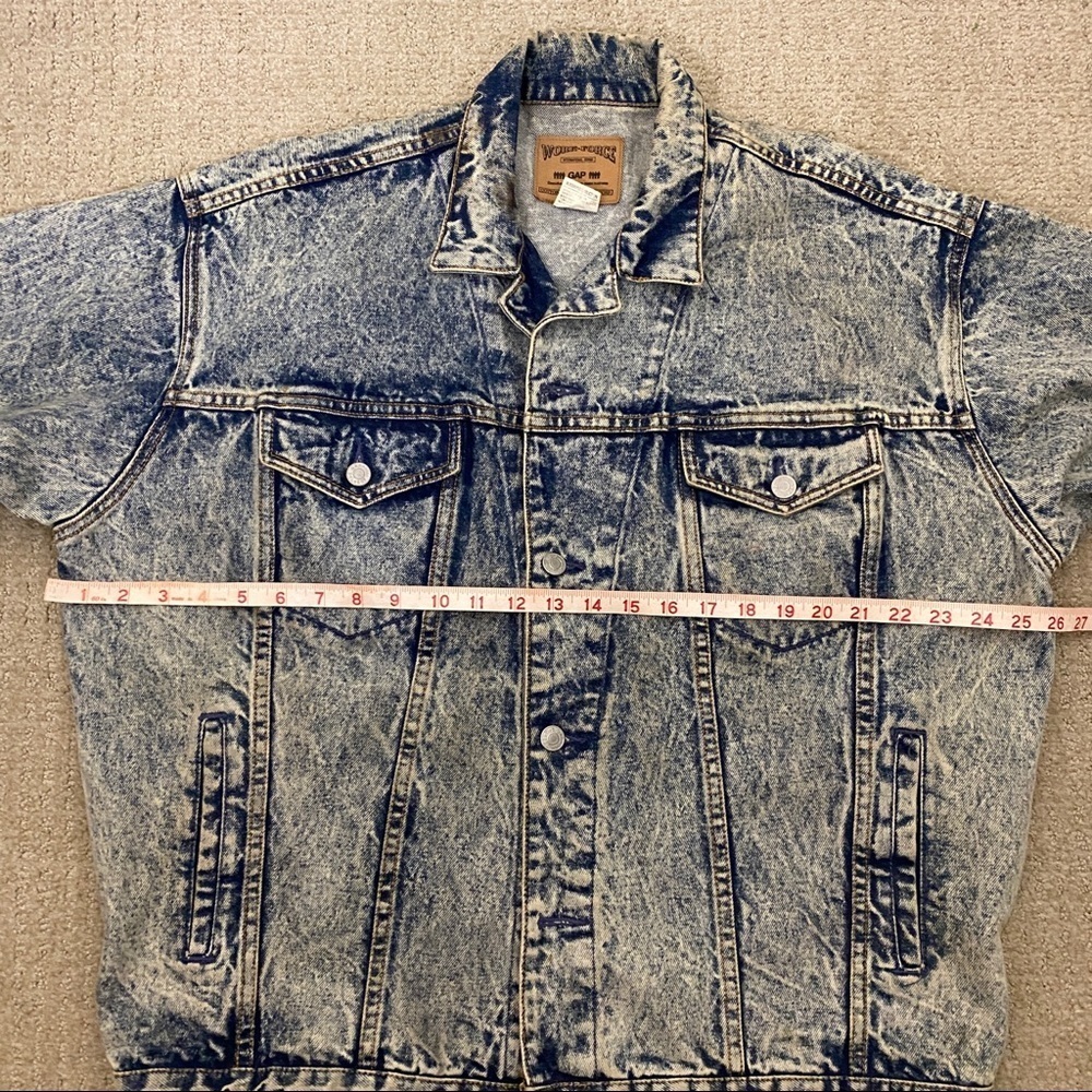 Gap Work Force Bleached Denim Jacket Vintage - Picture 6 of 8